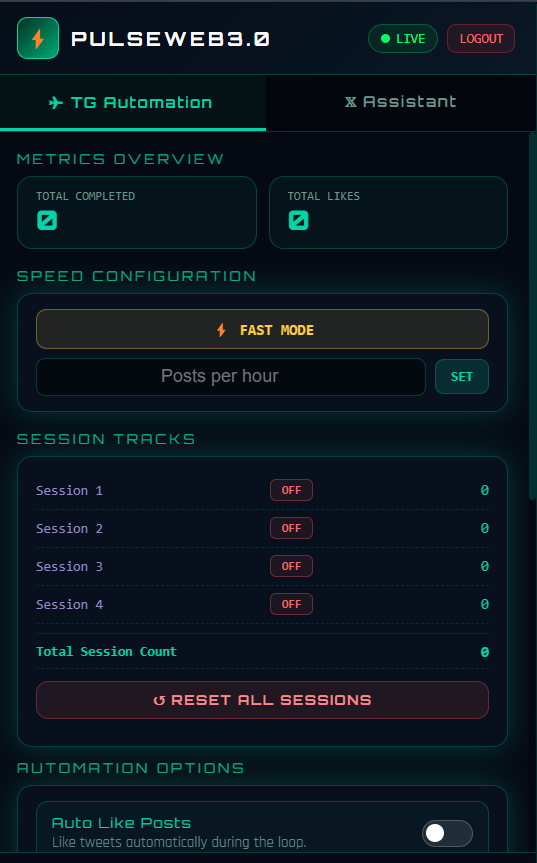 TG Automation Dashboard